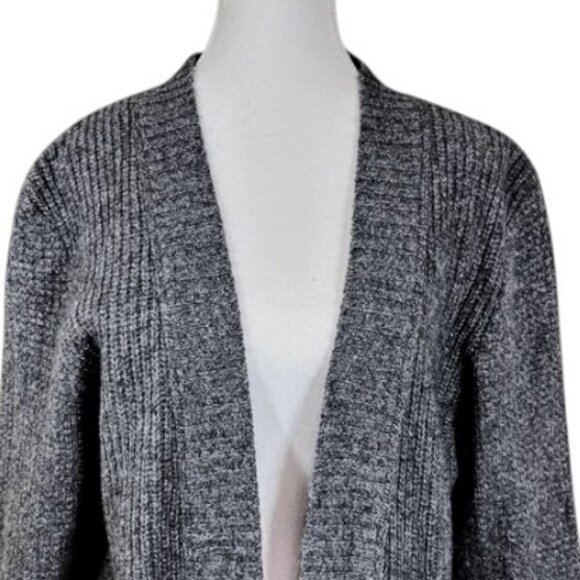 All Saints heavy knit open front cardigan grey women's size M - Picture 3 of 10